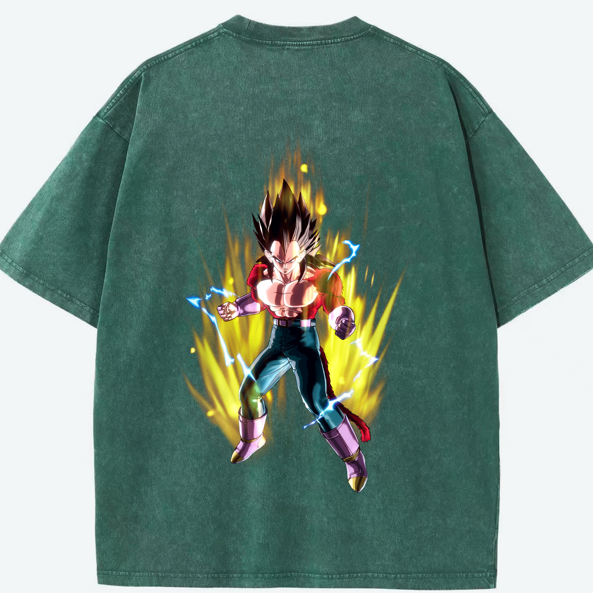 （画像用） ドラゴンボール ベジータ四世（Bejīta Yonsei）DRAGON BALL Vegeta IV 綿100% ヴィンテージ風 半袖Tシャツ（背面プリント）